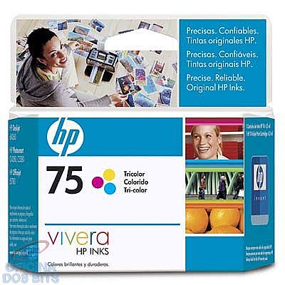 Cartucho HP 75 Colorido - CB337WB - HP Deskjet D4260 / 4360 / Photosmart C4280 / C4385 / C4480 / C5280 / C5360 / Officejet J5780 / J6480