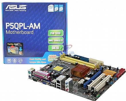 Placa Mãe Asus P5QPL-AM (LGA 775 - DDR2) Video GMA X4500 - Chipset Intel G41 * Seminovo