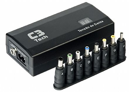 Fonte Carregador Universal para Notebook 120W C3 Tech NB-120 - 12V a 24V - com Carregador Veicular