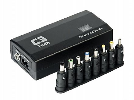 Fonte Carregador Universal para Notebook 90W C3Tech NB-90P - 12V a 24V - com Carregador Veicular