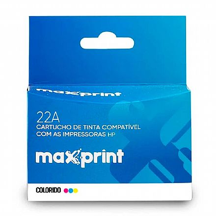 Cartucho compatível HP 22XL Colorido - C9352A - Maxprint 6111645 - para 1415/ 1417/ 4315/ 4355/ J3680/ J5520/ 3910/ 3915/ 3918/ 3920/ 3930/ 3930v/ 3938/ 3940/ D1320 / D1330 / D1341 / D1360 - Outlet