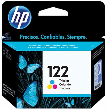Cartucho HP 122 Colorido - CH562HB - Para Deskjet 1000, 2000, 2050, 3000, 3050