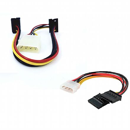 Cabo de Energia SATA - 1 Conector 4 Pinos Molex para 2 de energia SATA