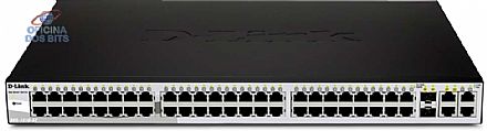 Switch 48 portas D-Link DES-1210-52 - Gerenciável - 48 portas 100Mpbs - 4 portas Gigabit - 2 portas Combo SFP