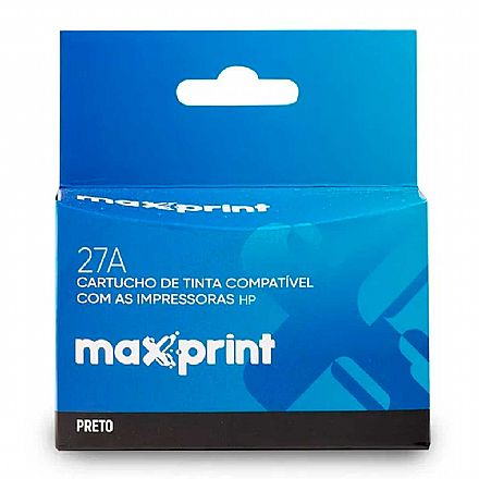 Cartucho compatível HP 27XL Preto - C8727AB - Maxprint 6111650 - HP Deskjet 3550 / 3620 / 3650 / 3651 / 3740 / 3745 / 3747 / 3843 / 3845 /3847 / 4315 / 5605 / 5610 / 1240 / 1311/1315