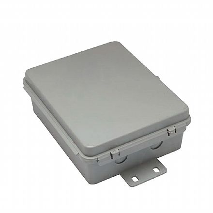 Caixa Hermética Mini - Cinza - para instalação de Switch, Hubs, Placas, etc - 17x13x6.5cm