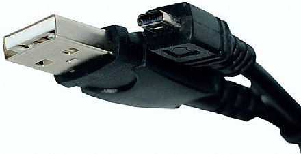 Cabo USB para Mini USB 8 Pinos - 1 metro - para Câmera Digital